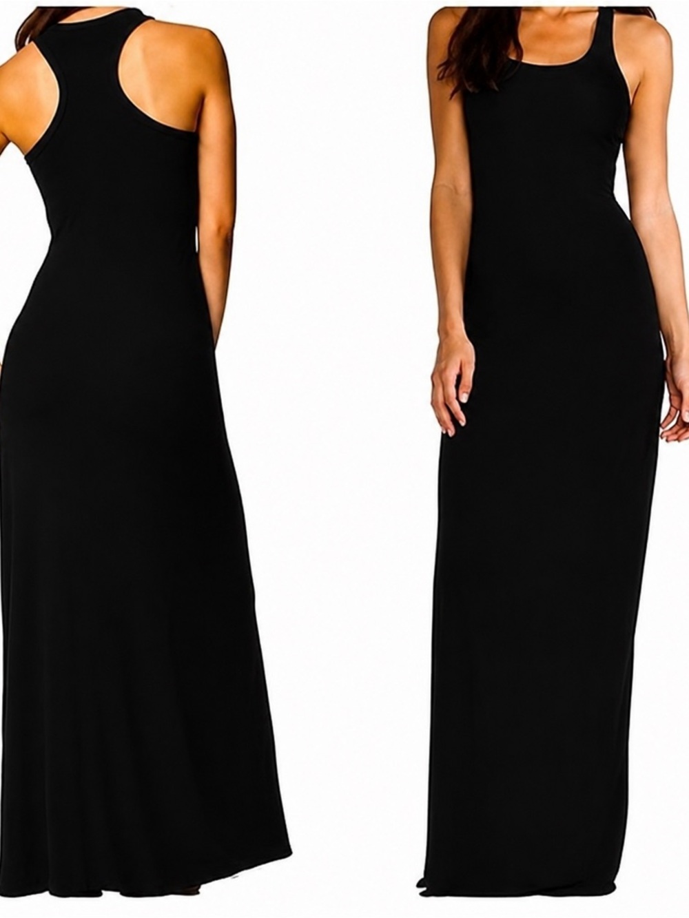 Calme by Johnny Was Racerback Knit Maxi Dress in Black, Size M, NWT